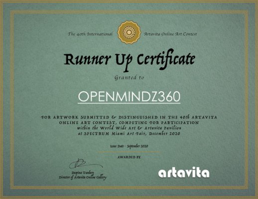 Artavita Contest 40 Certificate